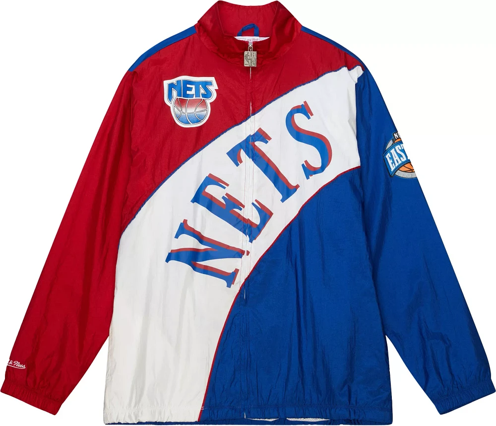 Mitchell and Ness Men's Brooklyn Nets White Arch Windbreaker