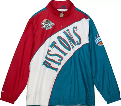 Mitchell and Ness Men's Detroit Pistons White Arch Windbreaker