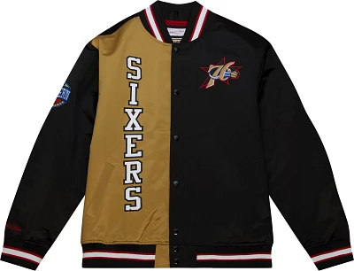 Mitchell and Ness Men's Philadelphia 76ers Black Satin Jacket