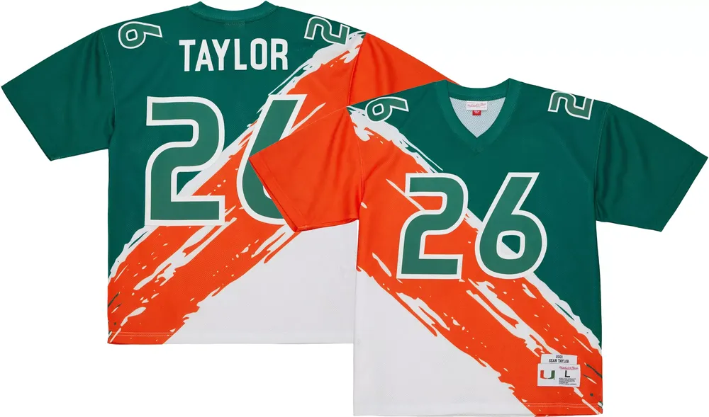 Mitchell & Ness Men's Miami Hurricanes Sean Taylor #26 Paintbrush Pullover Jersey