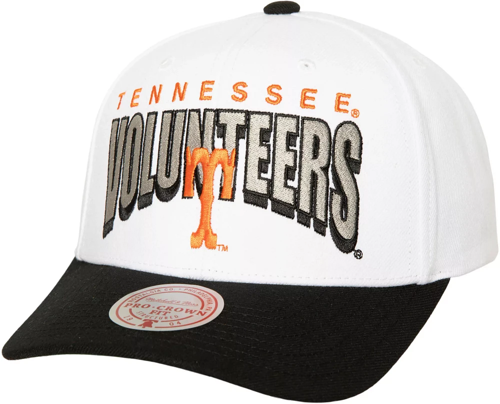 Mitchell & Ness Adult Tennessee Volunteers White Boom Text Snapback Adjustable Hat