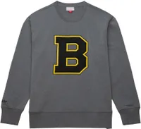 Mitchell & Ness Boston Bruins Snow Wash Grey Crew Neck Sweatshirt