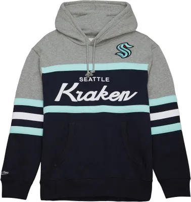 Mitchell & Ness Seattle Kraken Head Coach Navy Pullover Hoodie