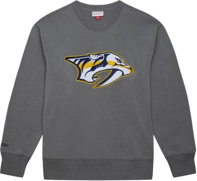 Mitchell & Ness Nashville Predators Snow Wash Grey Crew Neck Sweatshirt