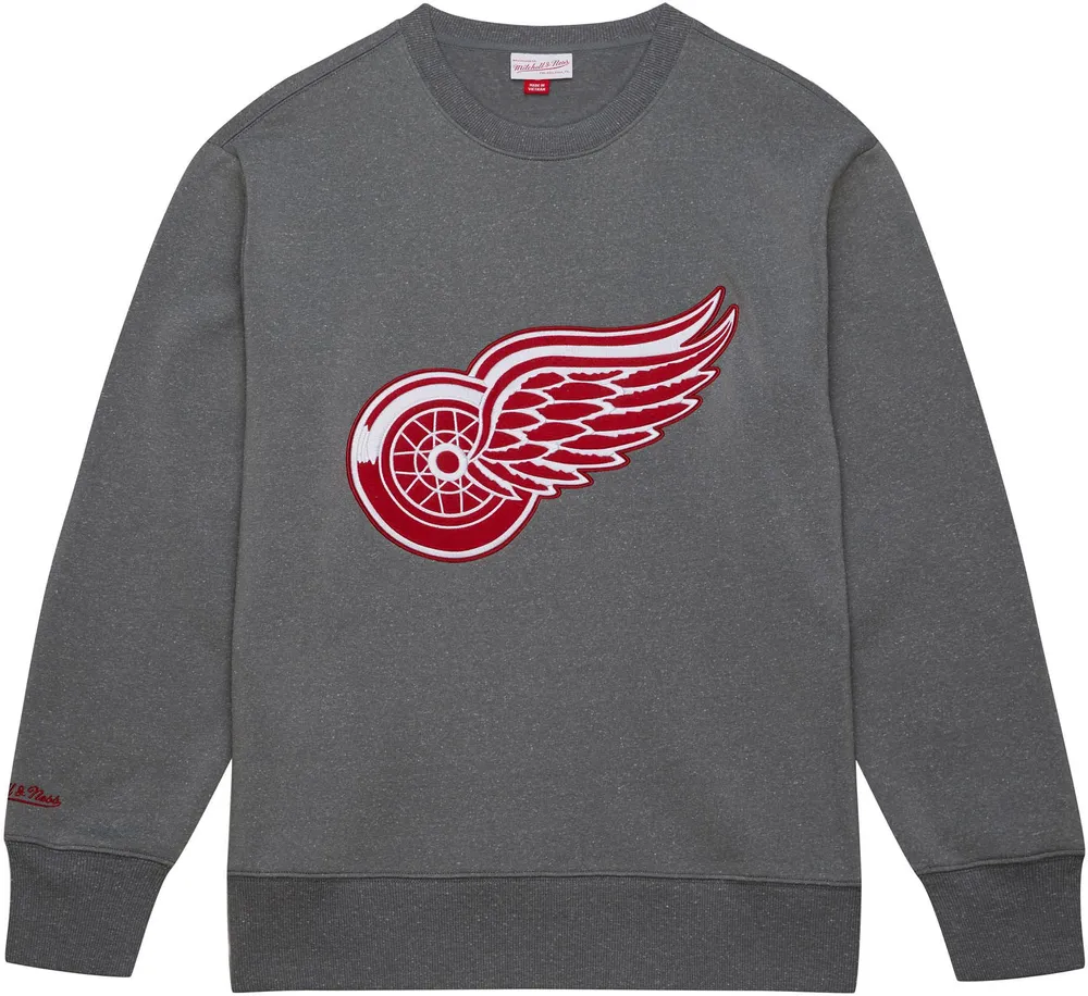 Mitchell & Ness Detroit Red Wings Snow Wash Grey Crew Neck Sweatshirt