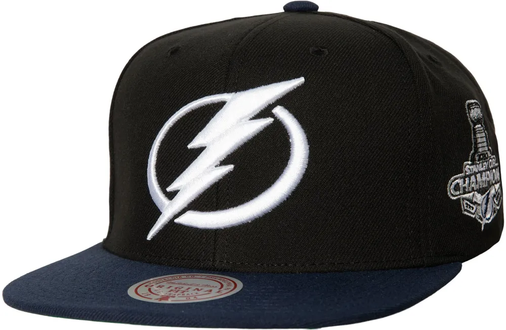 Mitchell & Ness Tampa Bay Lightning 2-Tone Patch Snapback Adjustable Hat