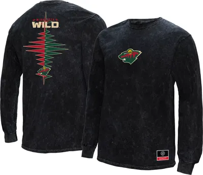 Mitchell & Ness Minnesota Wild Vintage Zig-Zag Black Long Sleeve Shirt