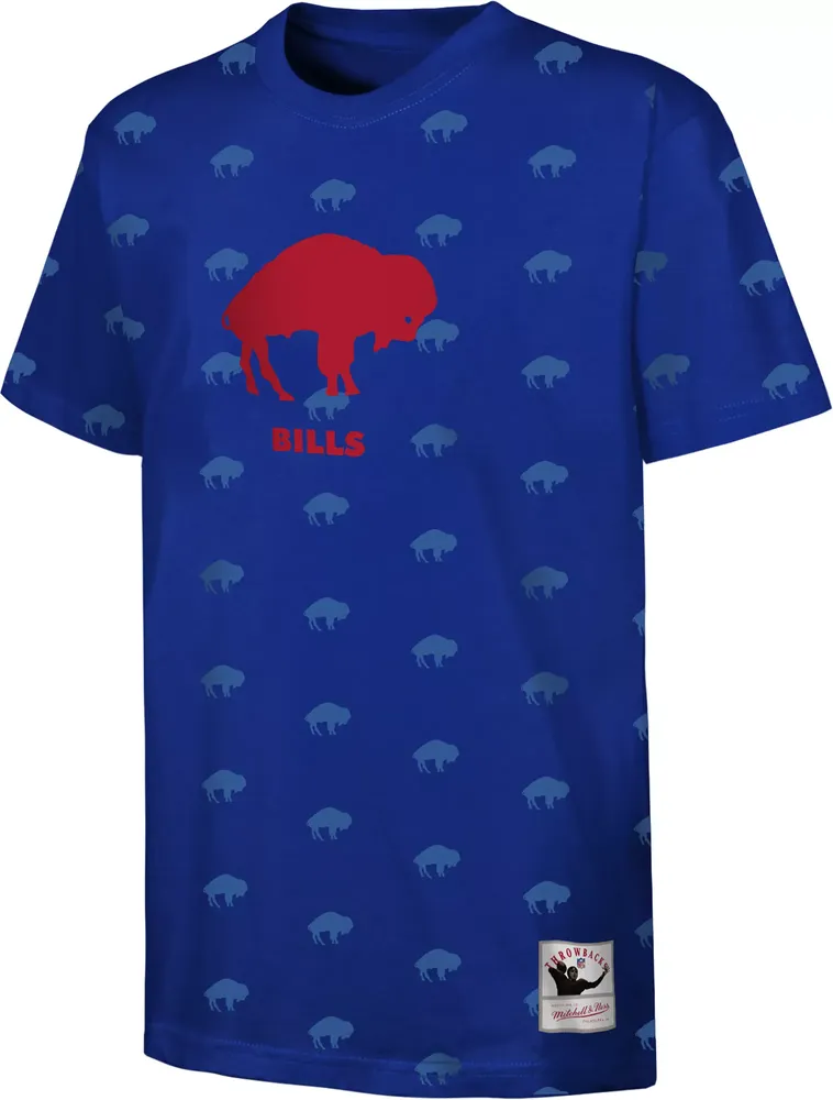 Mitchell & Ness Youth Buffalo Bills All-Over Print Blue T-Shirt