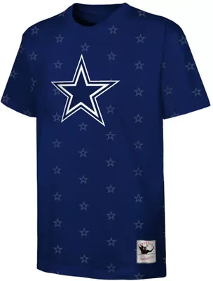 Mitchell & Ness Youth Dallas Cowboys All-Over Print Navy T-Shirt