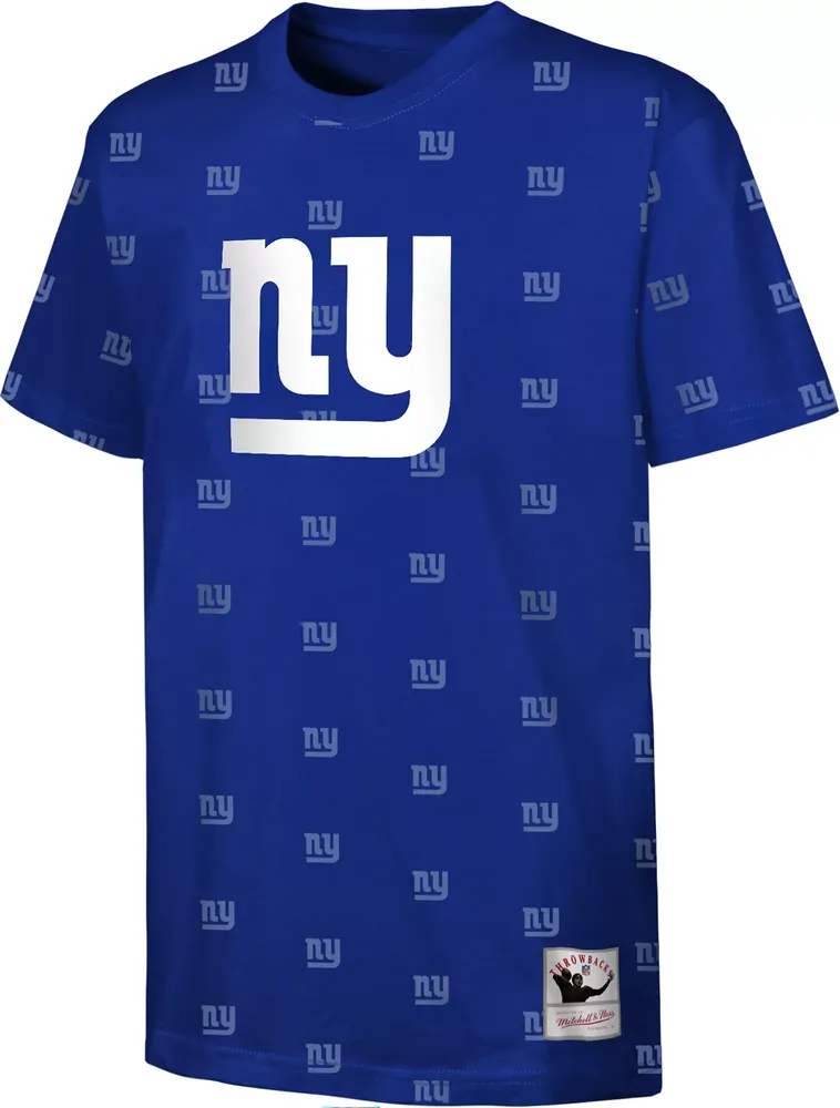 Mitchell & Ness Youth New York Giants All-Over Print Blue T-Shirt