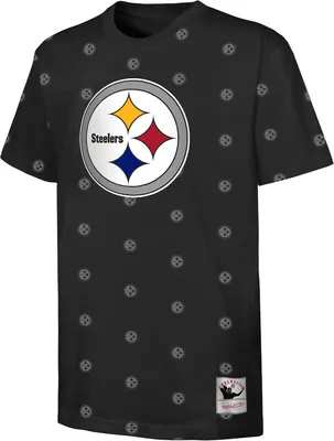 Mitchell & Ness Youth Pittsburgh Steelers All-Over Print Black T-Shirt