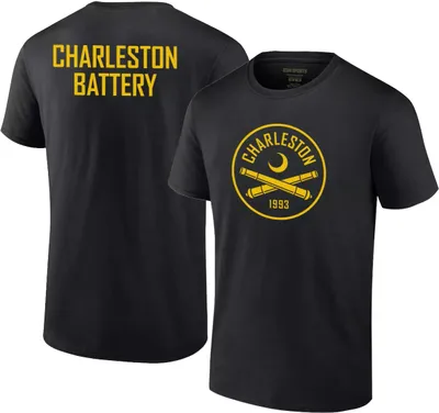 Icon Sports Group Charleston Battery 2-Hit Logo Black T-Shirt