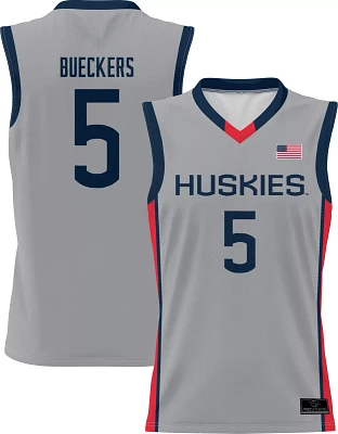 Prosphere Men's UConn Huskies #5 Grey Paige Bueckers Full Sublimated Alternate  Basketball Jersey