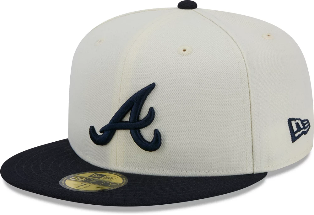 New Era Adult Atlanta Braves Navy Evergreen 59Fifty Fitted Hat