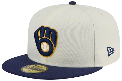 New Era Adult Milwaukee Brewers Navy Evergreen 59Fifty Fitted Hat