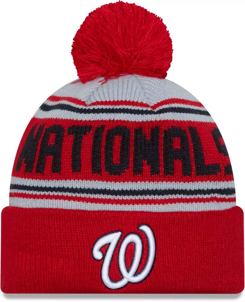 New Era Adult Washington Nationals Red Word Pom Knit Hat