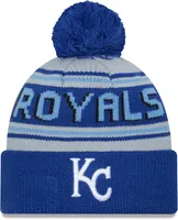 New Era Adult Kansas City Royals Royal Blue Word Pom Knit Hat