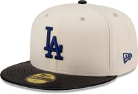 New Era Men's Los Angeles Dodgers Brown Leather Brim 59Fifty Fitted Hat