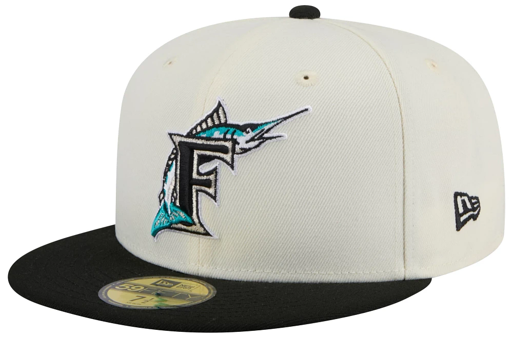 New Era Adult Miami Marlins Teal Evergreen 59Fifty Fitted Hat