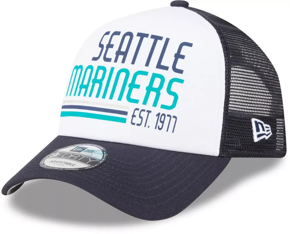 New Era Men's Seattle Mariners Navy Stacked 9Forty Adjustable Hat