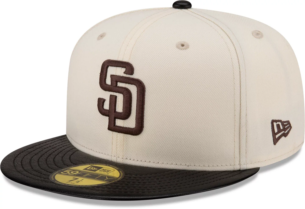 New Era Men's San Diego Padres Brown Leather Brim 59Fifty Fitted Hat