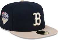 New Era Men's Boston Red Sox Navy Canvas A-Frame 59Fifty Fitted Hat