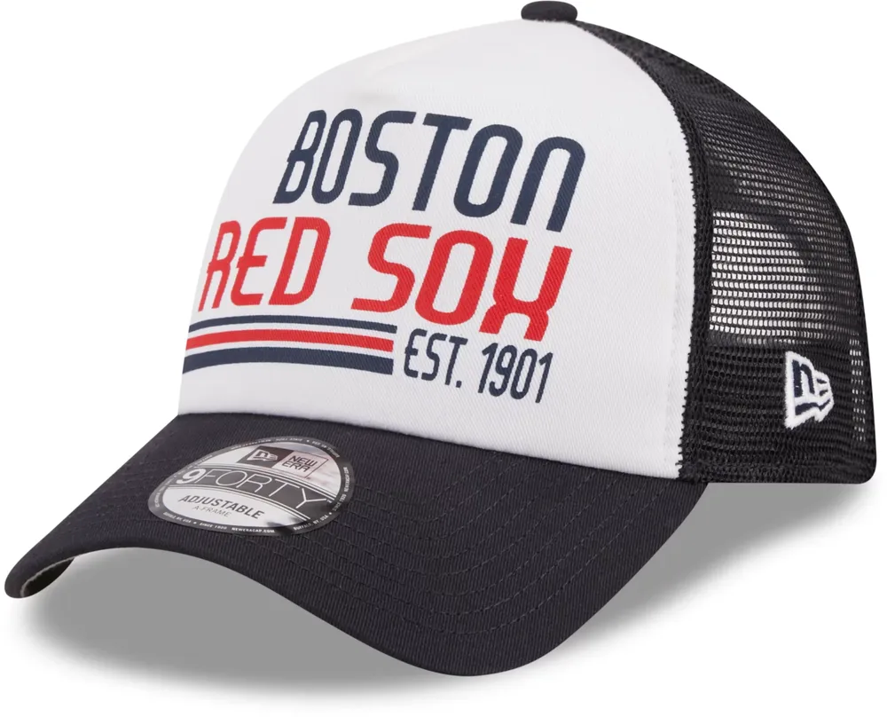 New Era Men's Boston Red Sox Navy Stacked 9Forty Adjustable Hat