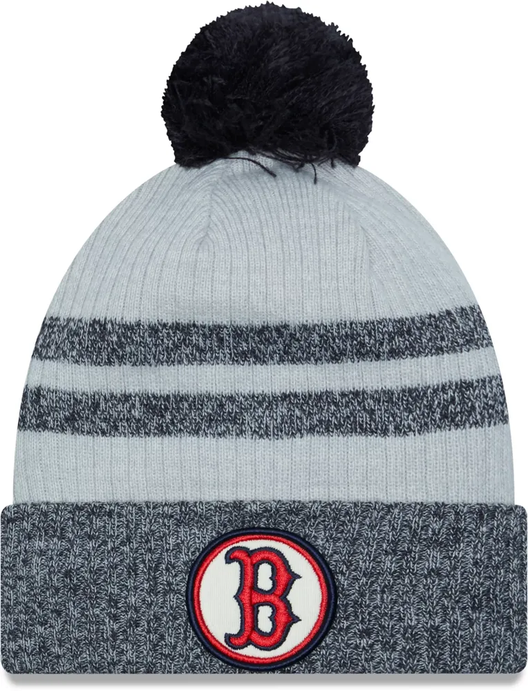 New Era Men's Boston Red Sox Navy Patch Knit Hat