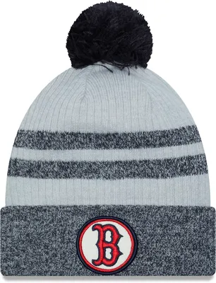 New Era Men's Boston Red Sox Navy Patch Knit Hat