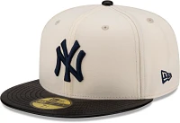 New Era Men's York Yankees Brown Leather Brim 59Fifty Fitted Hat