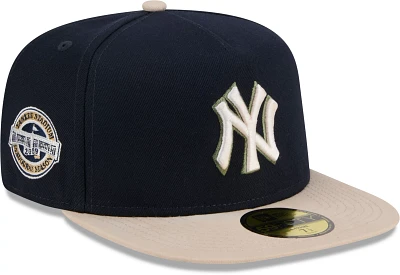 New Era Men's York Yankees Navy Canvas A-Frame 59Fifty Fitted Hat