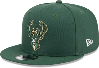 New Era Adult Milwaukee Bucks Green 9Fifty Adjustable Hat