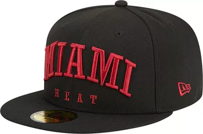 New Era Adult Miami Heat Text 59Fifty Hat
