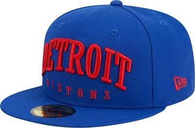 New Era Adult Detroit Pistons Text 59Fifty Hat