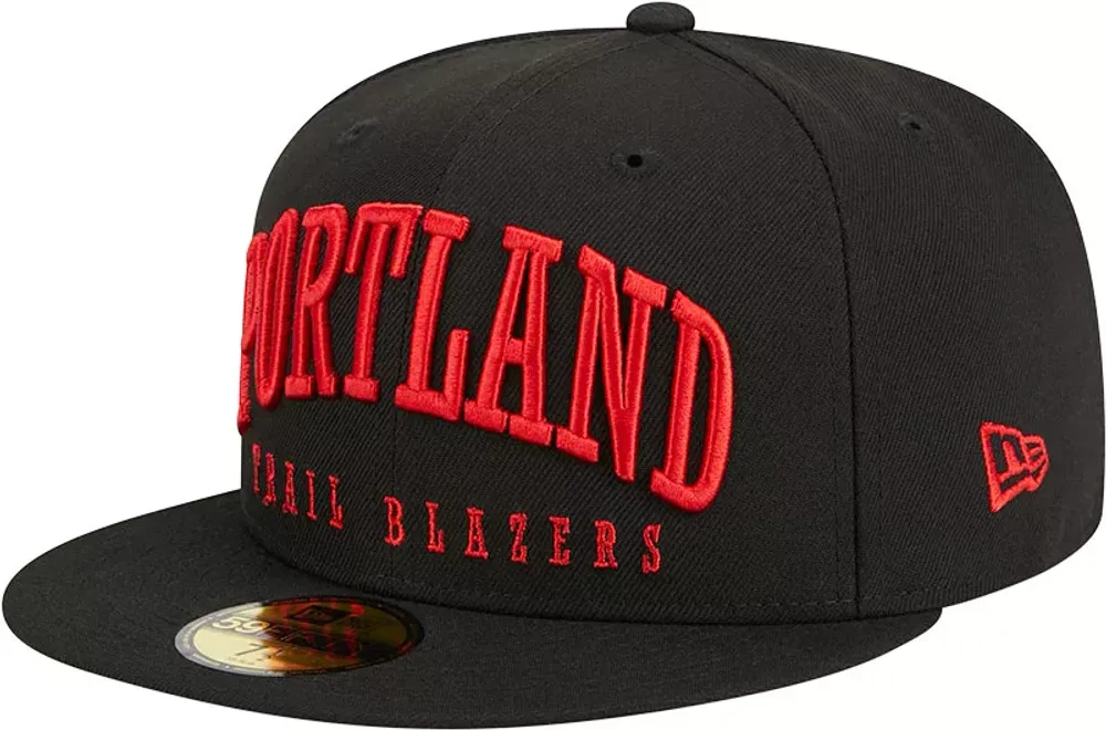 New Era Adult Portland Trail Blazers Text 59Fifty Hat