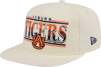 New Era Men's Auburn Tigers White Corduroy Golfer Adjustable Hat