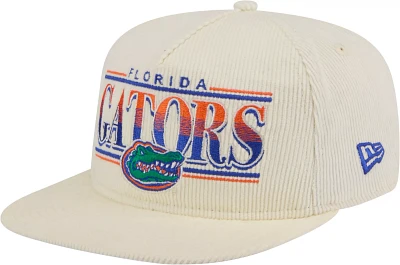 New Era Men's Florida Gators White Corduroy Golfer Adjustable Hat