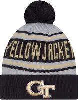 New Era Men's Georgia Tech Yellow Jackets Navy Pom Wordmark Beanie