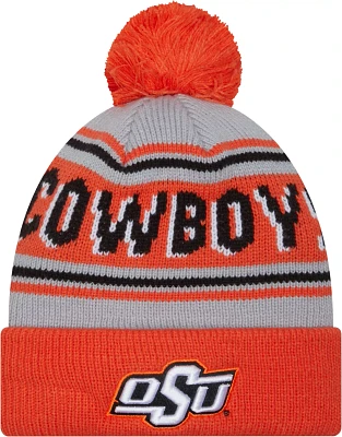 New Era Men's Oklahoma State Cowboys Orange Pom Wordmark Beanie