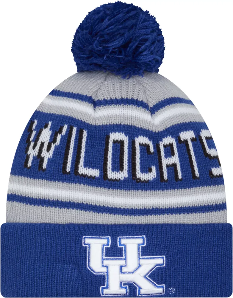 New Era Men's Kentucky Wildcats Blue Pom Wordmark Beanie