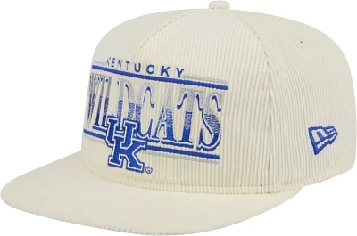 New Era Men's Kentucky Wildcats White Corduroy Golfer Adjustable Hat