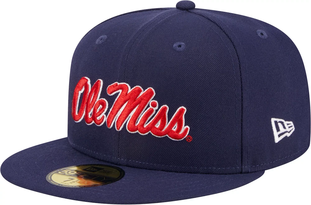 New Era Men's Ole Miss Rebels Blue 59Fifty Fitted Hat