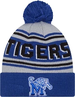 New Era Men's Memphis Tigers Blue Pom Wordmark Beanie