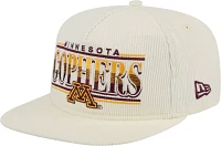 New Era Men's Minnesota Golden Gophers White Corduroy Golfer Adjustable Hat