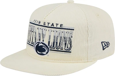 New Era Men's Penn State Nittany Lions White Corduroy Golfer Adjustable Hat