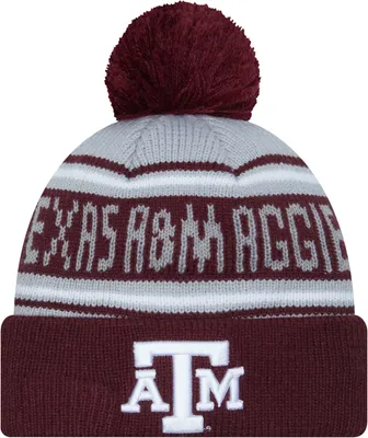 New Era Men's Texas A&M Aggies Maroon Pom Wordmark Beanie