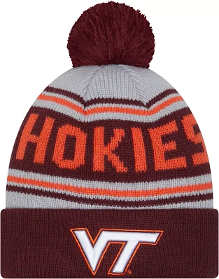 New Era Men's Virginia Tech Hokies Maroon Pom Wordmark Beanie