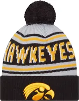 New Era Men's Iowa Hawkeyes Black Pom Wordmark Beanie