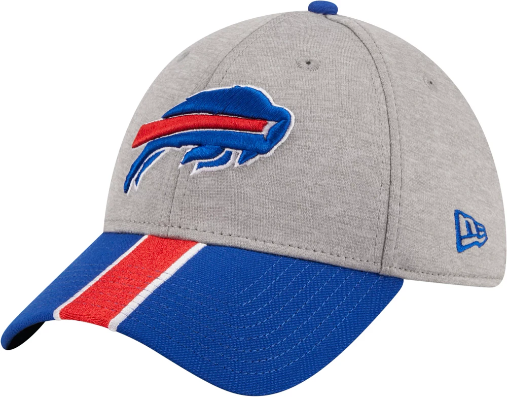 New Era Men's Buffalo Bills Stripe Grey 39Thirty Stretch Fit Hat