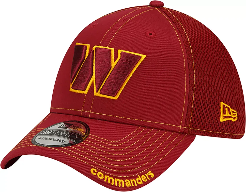 New Era Men's Washington Commanders Neo Red 39Thirty Stretch Fit Hat